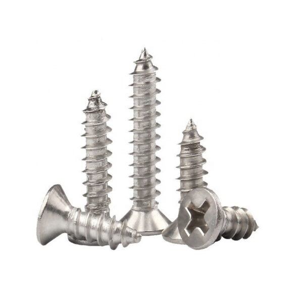 M5 Self Tapping Thread Screw Steel Zinc Coated Flat Head Cross Flat Tail Pan Head for Cardboard Wood 10mm Length