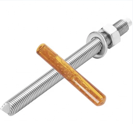 Factory Supplier M 12*120 Steel Chemical Anchor Bolts Zinc Plated with Zinc Finish DIN Standard for Exterior Decoration