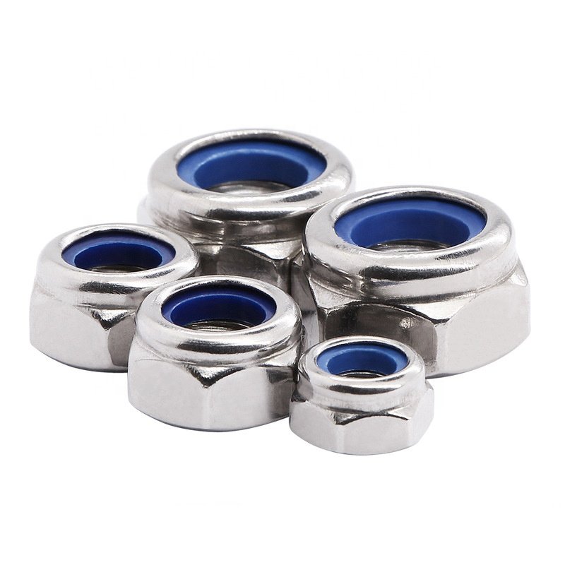 Steel Self-Locking Nut Galvanized Nylon Rubber Ring Anti-Loose Feature DIN985 M3-M20 Water Treatment Polished Passivated Hex M3