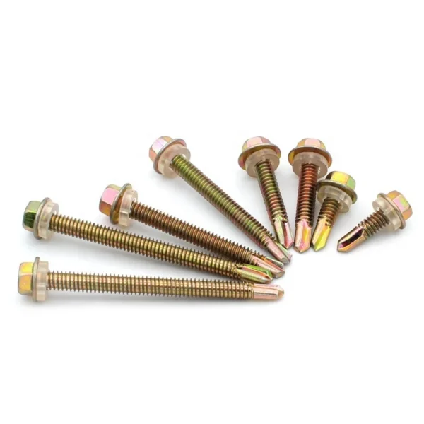 High Quality Bright Zinc Plated Steel Titanium Hexagon Head Self-Drilling Screw Washer Metric Measurement System Screws
