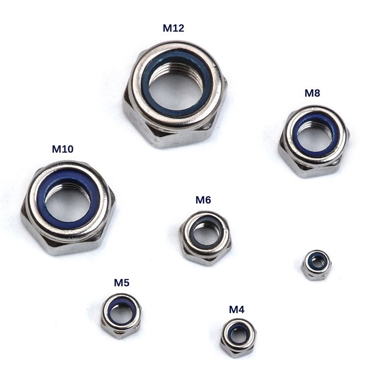 Galvanized Self-Locking Nut Nylon Rubber Ring Nut Locking Anti-Loose Tuerca Nut Din985 M3-M20