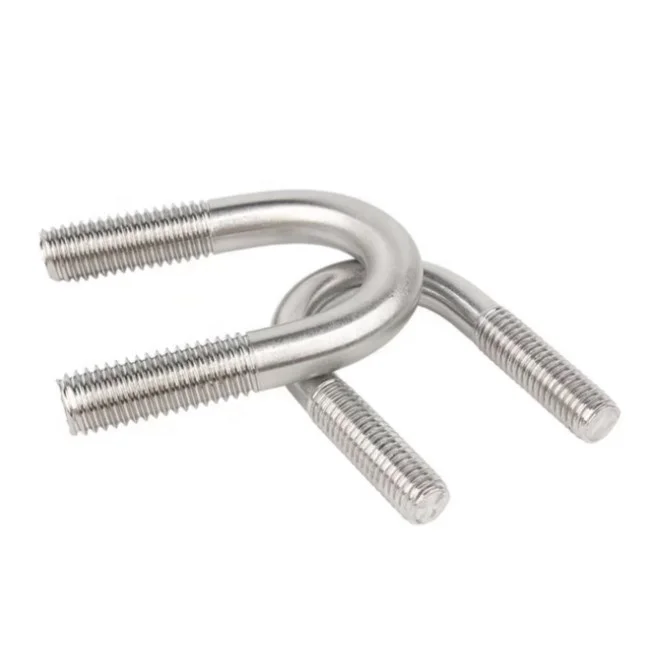 M4 M5 M6 M8 M10 Steel 8.8 Galvanized U Bolts Nuts Stainless Steel Zinc Galvanized Trucks Trailers DIN GB Standards Hex Head Type