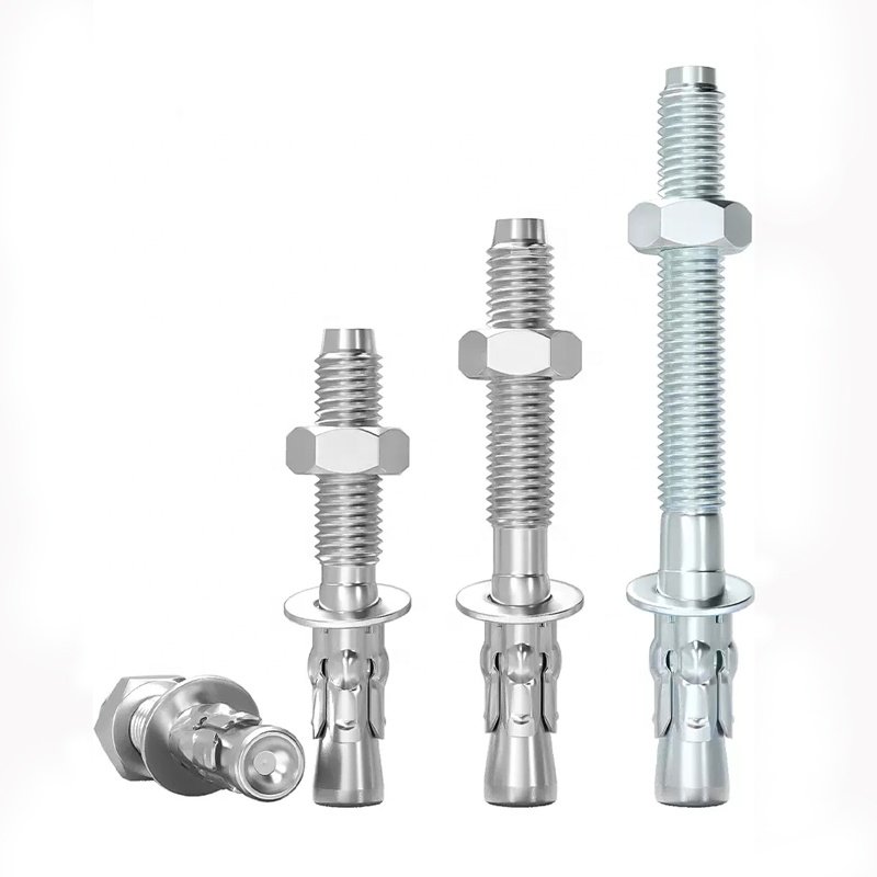 Hot Sale M12 Metal Carbon Steel Wedge Anchor Bolt Hot Dip Galvanized Expansion Anchor Bolt Concrete Wall Hardware