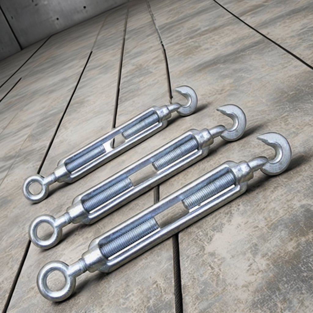 DIN1480 Galvanized Steel Drop Forged Turnbuckles Eye and Hook with Eye/Hook/Stud/Plane End Gaskets