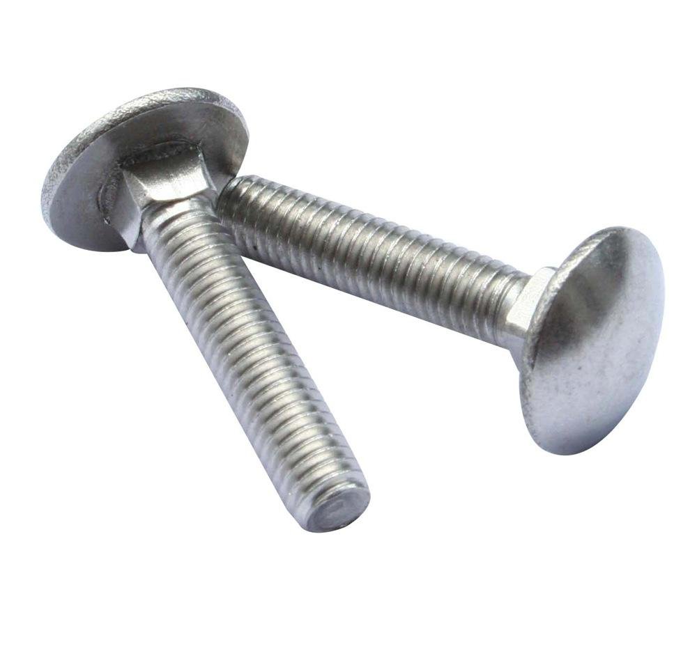 Din603 Galvanized Stainless Steel 304/316 A2 A4 Hardware 6 Inch Head Square Neck M4 Zinc Plated Carriage Bolt Bag/Carton Packed