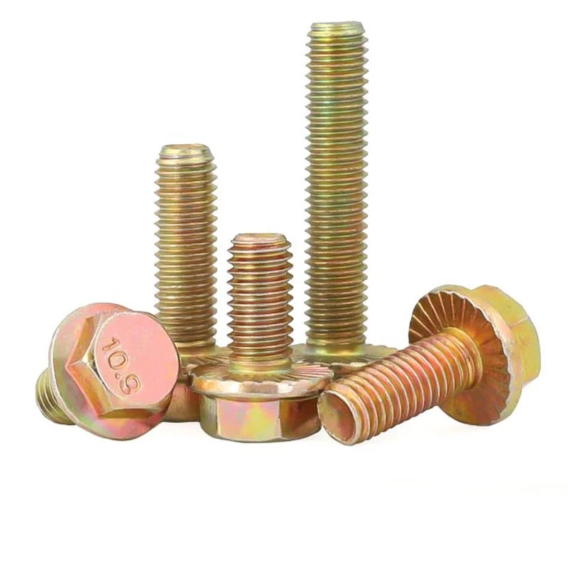 Wholesale M16 Carbon Steel Hexagonal Flange Bolts High Quality Titanium 8.8 Flange Bolts 20mm 40mm 100mm Lengths DIN Plain