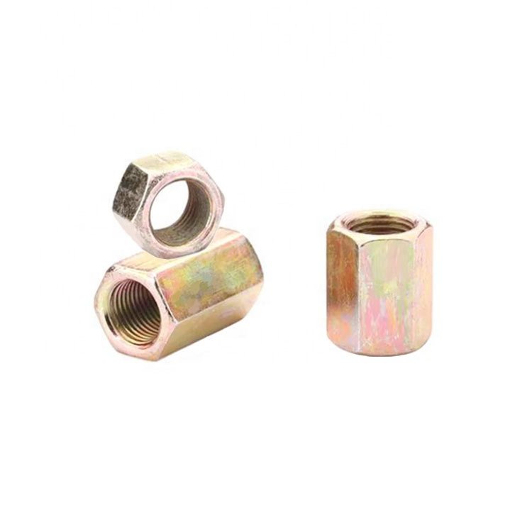 ANSI Certified Hex Coupling Nut High Quality M6 10mm Long Hot Selling Zinc Plated Finish for Mining Titanium Stainless Steel