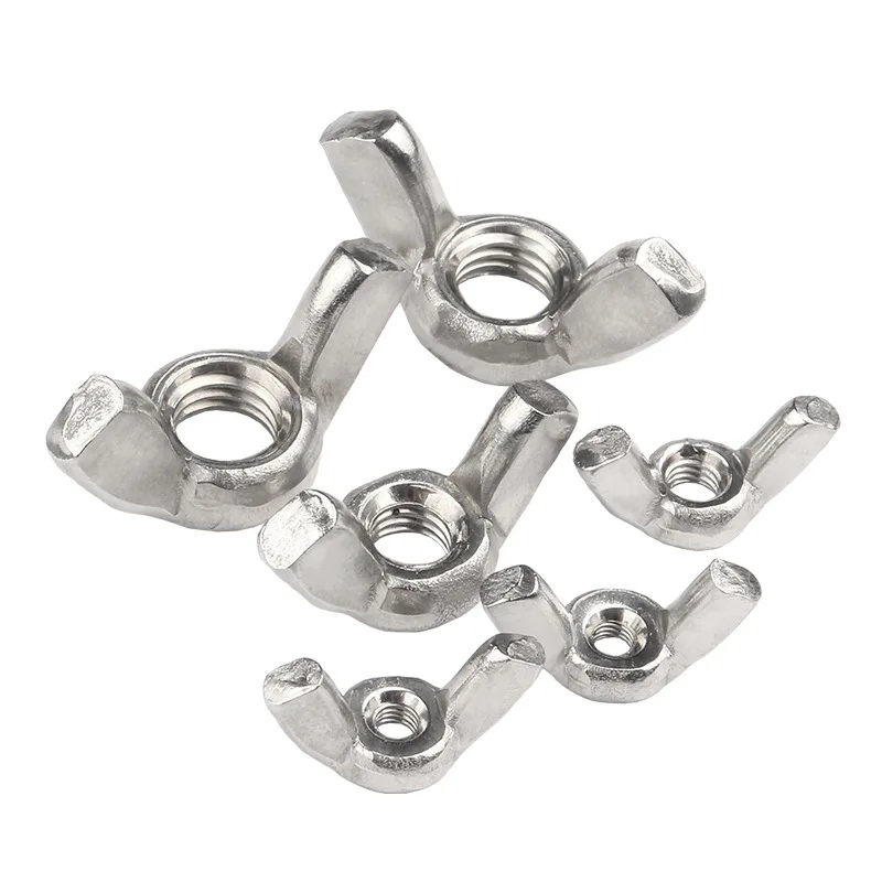 Hot Selling M8 M10 Stainless Steel 304 Wing Nut Zinc Plated Brass Butterfly Nut M3 Thread Mining Galvanized ASTM Certified