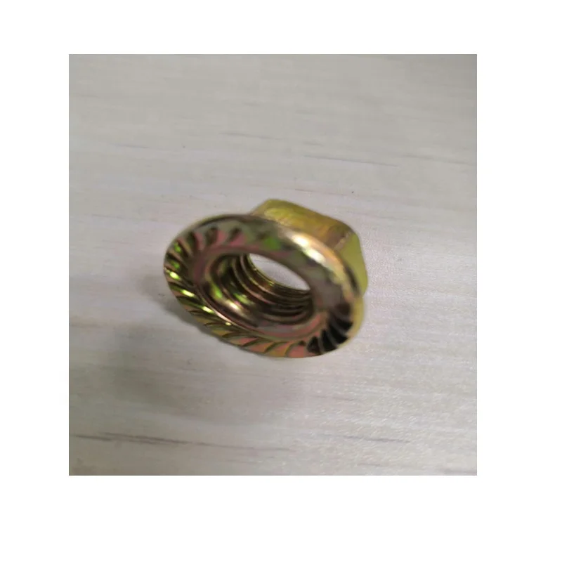 DIN6923 Zinc Plated Full/ Half Thread Hexagon Flange Nut Factory Direct Sale Stainless Steel Brass Steel JIS Certified