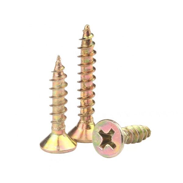 Half Thread Carbon Steel Zinc Plated Din7505 Double Countersunk Head Wood Chipboard Screw Nail Screw 5x40mm