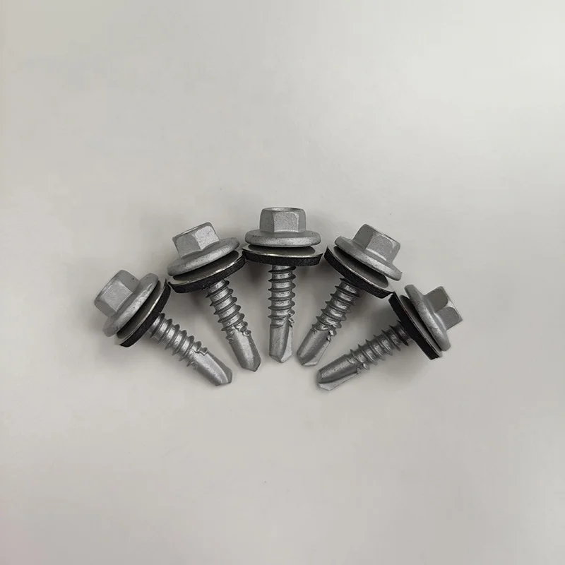Yellow Blue Zinc Flange Hexagon Hex Washer Coating Head Stainless Hexagon Hex Washer Drill Drilling Self-drilling Screw