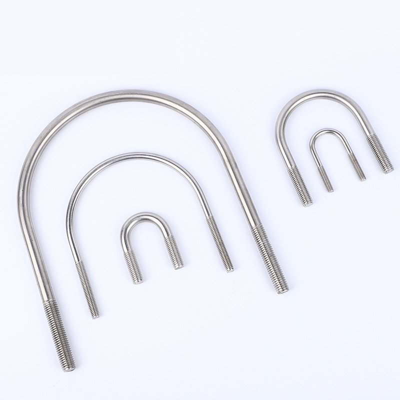 Hot Selling M6M8M10M12 U-Type Hoop Tube Card 304 Stainless Steel U-Bolt with Plain Finish Split Style Riding Tube Card