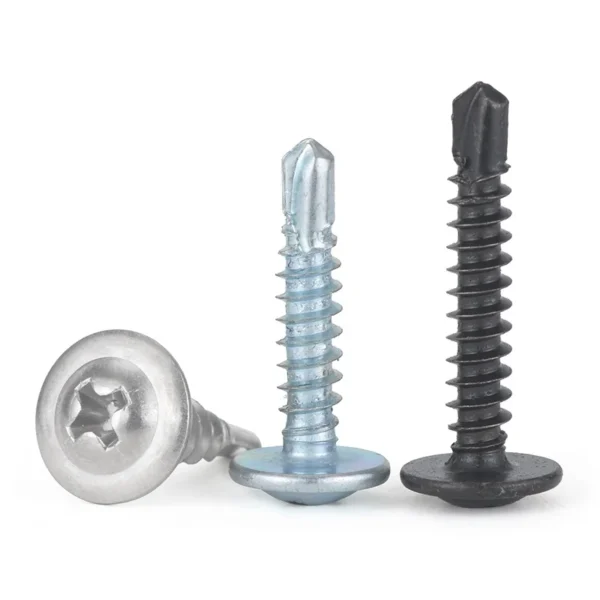 Wholesale Stainless Steel Self-Drilling Screws ST4.2 ST4.8 with Painted White Truss Head Ring Spiral Smooth Barbed Shank Types