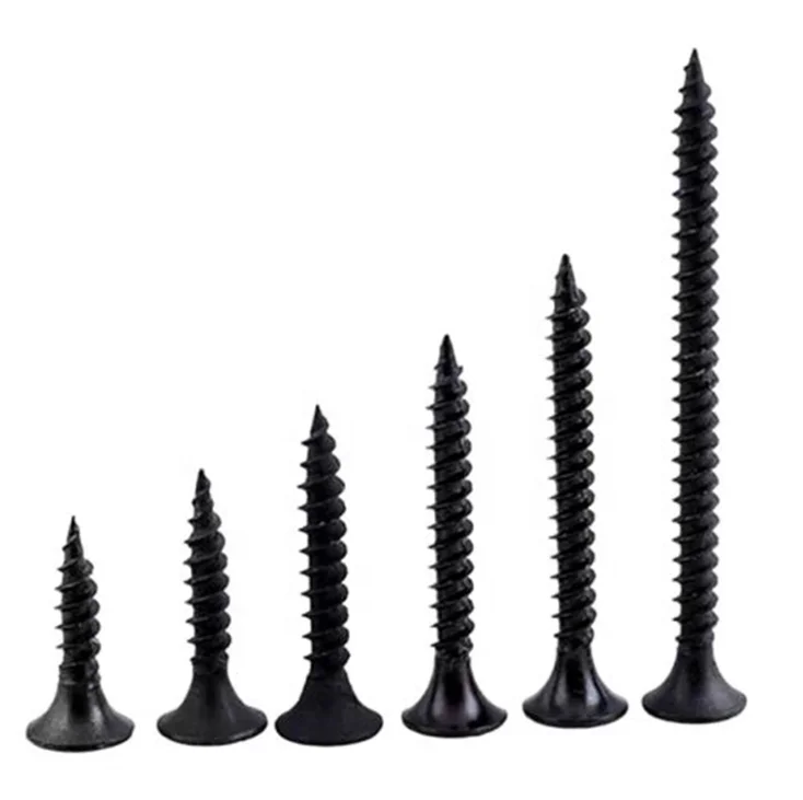 High Quality Black Fine Thread Drywall Screw Manufacturer Supply Bugle Head Black Gypsum Board Screw Drywall Screw
