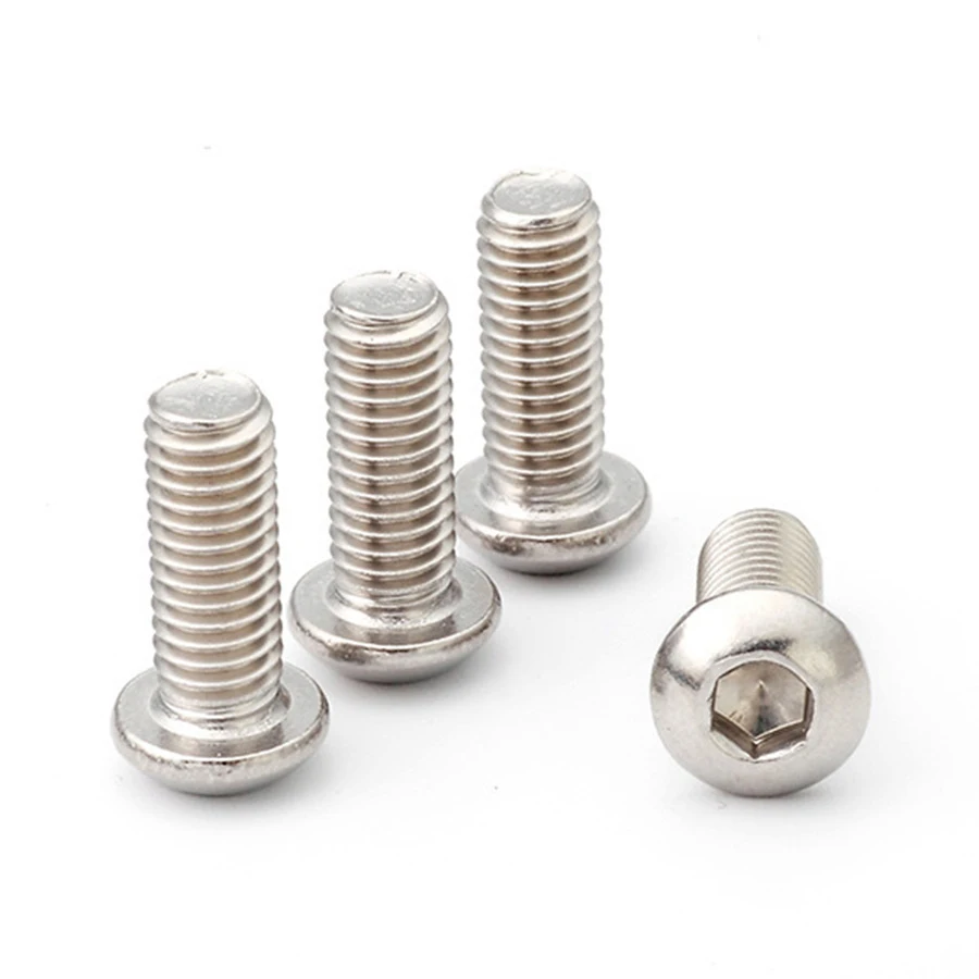 M10 Full Thread Hex Socket Pan Head Screws Carbon Steel/304 Stainless Titanium Brass Plain Finish DIN Square Hex Bolt ODM/OEM