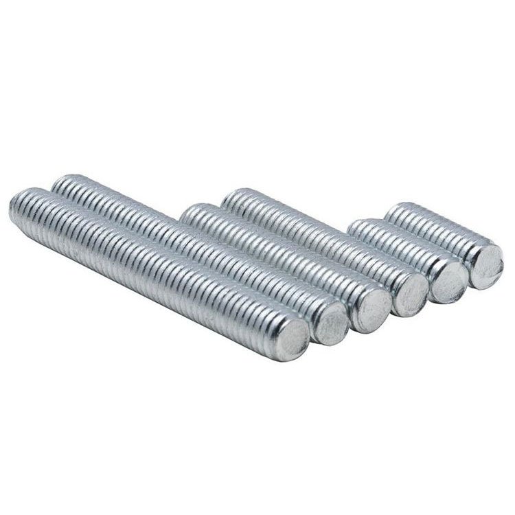 Factory Direct M8 Threaded Rod Grade 4.8 Galvanized Carbon Steel Stud Metric Measurement System Zinc and Black Finish