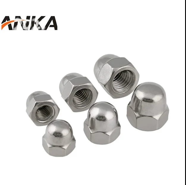Aluminium Hex Head Ball Cover Nuts M3 Thread Zinc Nickel Galvanized Finish M4-M20 Metric Certification for Mining