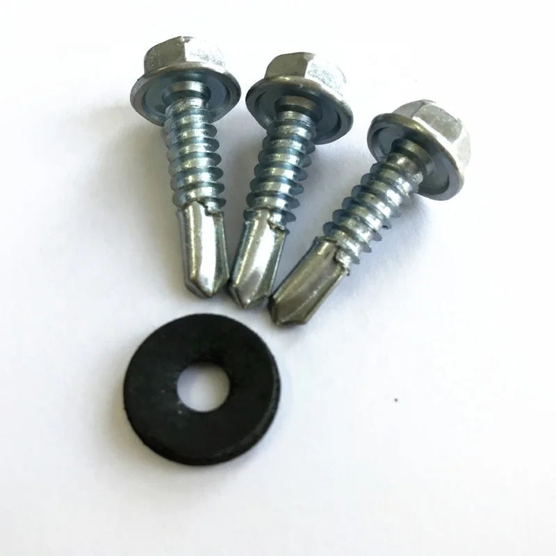 Zinc Drill Tail Screw Products Stainless Steel Hex Head 120mm M6 Flange Self Drilling Screws