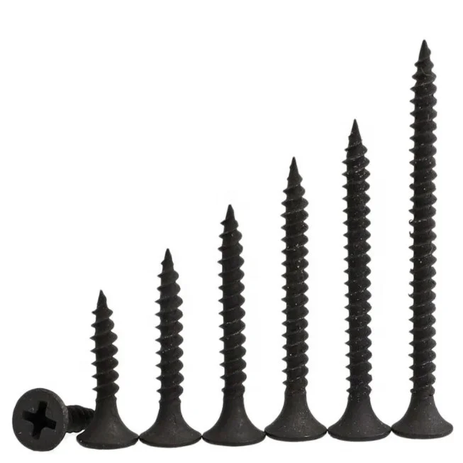 Best Price Drywall Screw 3.5*25mm Black Phosphating Spiral Shank Double Cupped Head Free Sample for Wood and Drywall