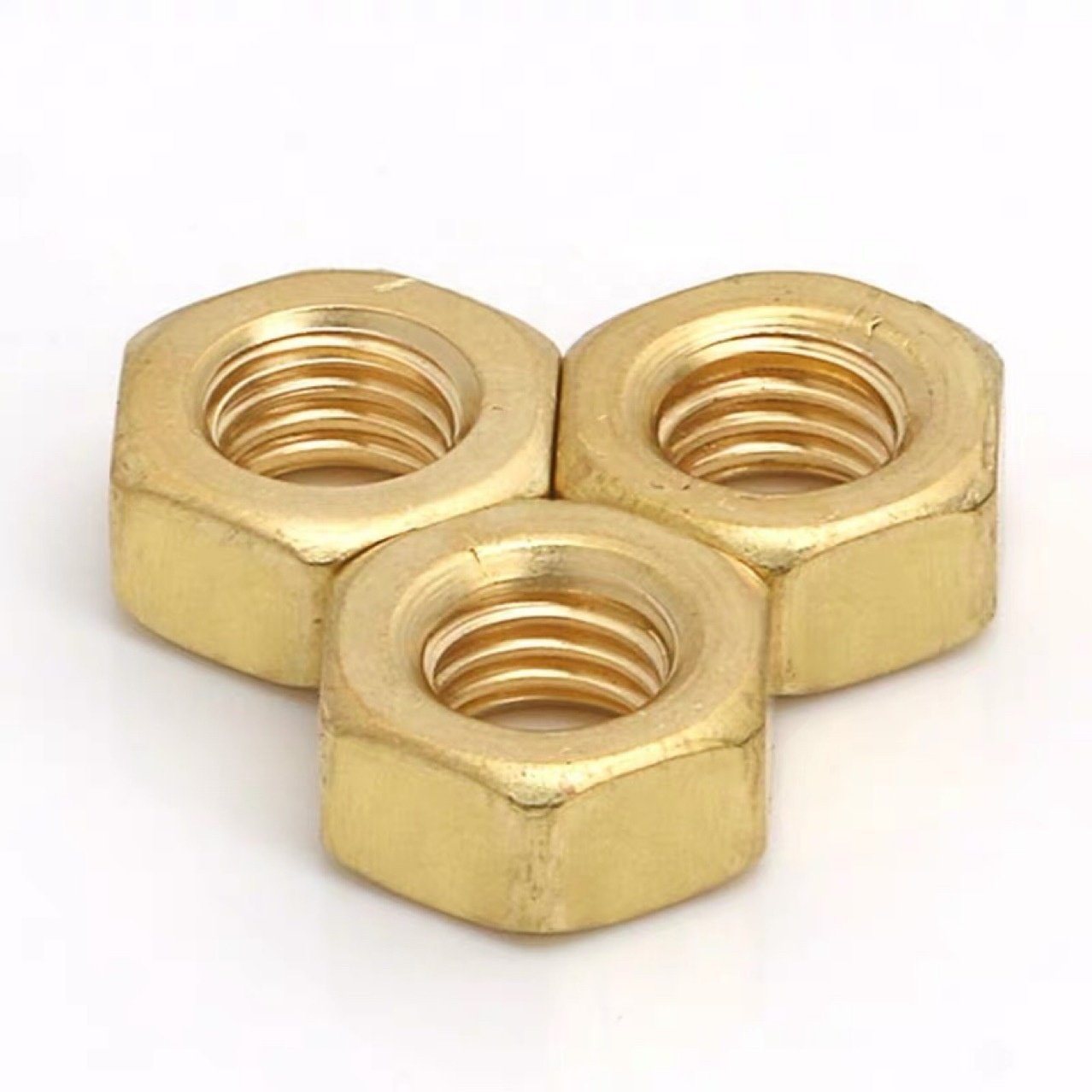 Galvanized Carbon Steel 10.9 Hex Head Nuts M3 Thread Yellow Zinc Plate DIN 934 Lock Nut for Mining-Made From Copper & Nylon