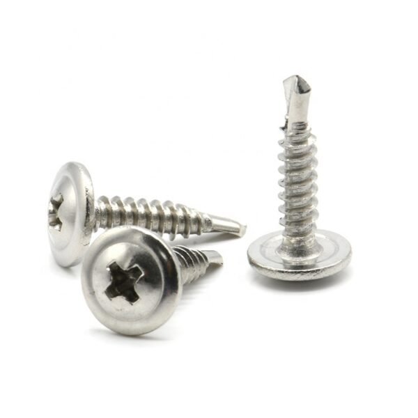 410 Stainless Steel Large Round Head Washer Screws Cross Flat Drill Tail Dovetail Self Drilling Screw