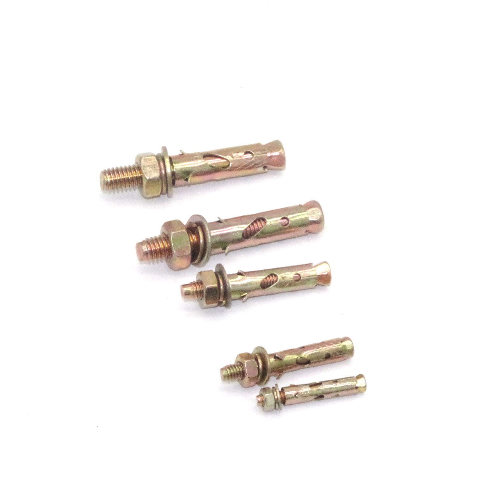 Grade 4.8 Carbon Steel Non-Slip Gecko Expansion Bolt Shark Fin Design with Yellow Zinc Plated Hexagon Head Yellow Zinc Plated