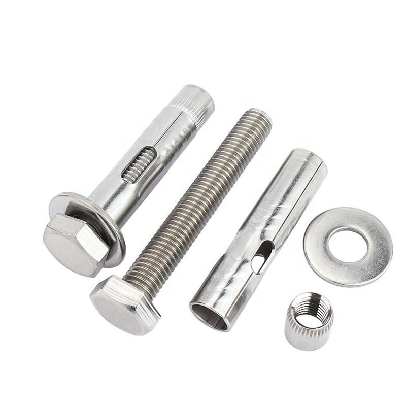 Hot Dipped Galvanized Carbon Steel Wall Anchor Iron Wedge Anchor with Nut Floor Expansion Hex Head Expansion Sleeve Anchors