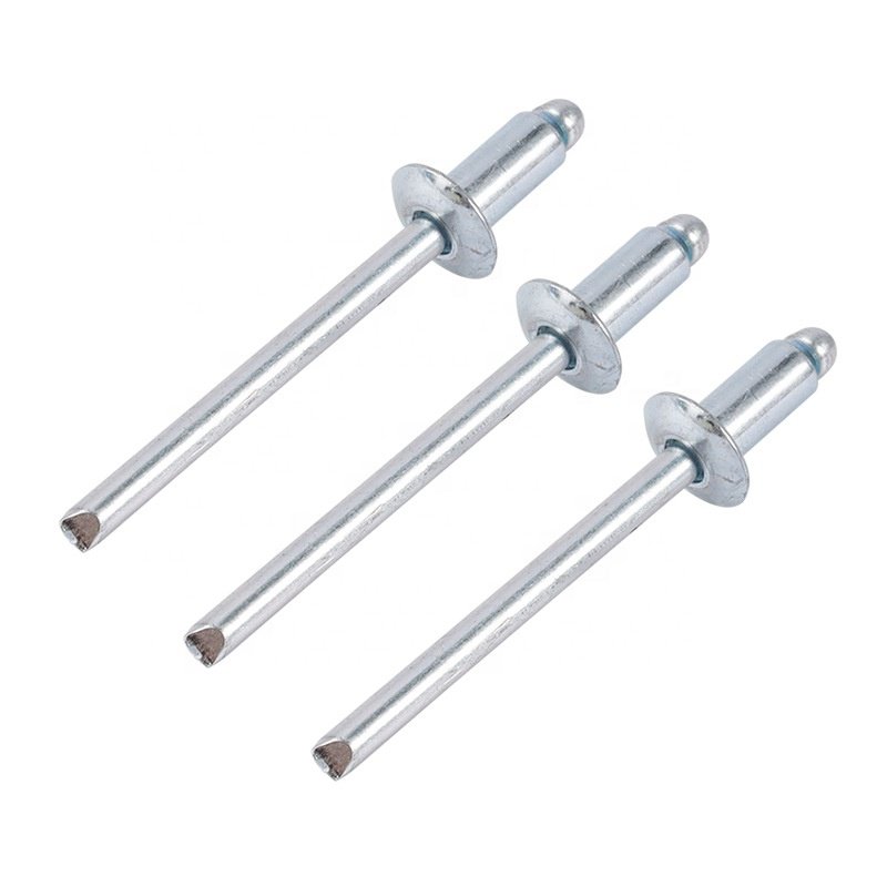 High Quality DIN7337 Electro Galvanized Black Blind Rivets 4*10 Aluminium Flat Head Steel Hot Sell Product to Size Standard