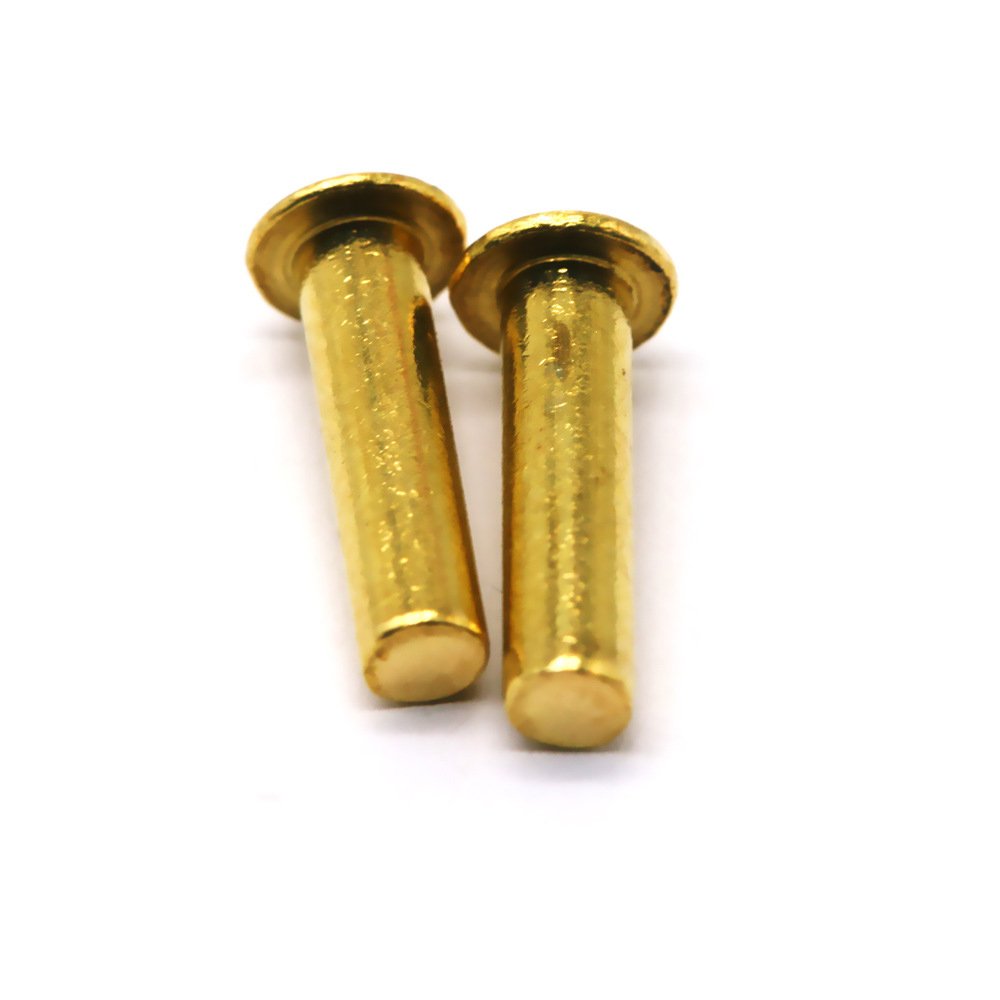 Hardware Custom H65/Gb869 Round Head Solid Brass Rivets Copper Rivets Fasteners Brass Rivets 8.9*6*15.5