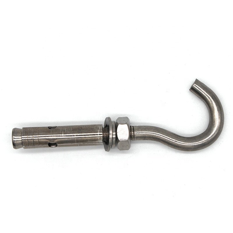 3PCS Zinc Plated Carbon Steel Wedge Anchor Expansion Eye Bolt Hook Through Anchor Standard M6-M64 Zinc White Blue