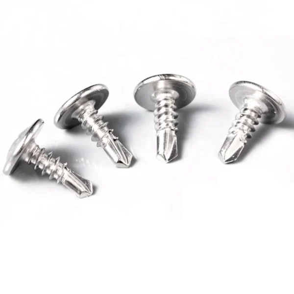 316 Stainless Steel Carbon Wood Ring Smooth Spiral Barbed Fluted Shank Nails 6mm Self-Drilling Screw with Wafer Truss Head