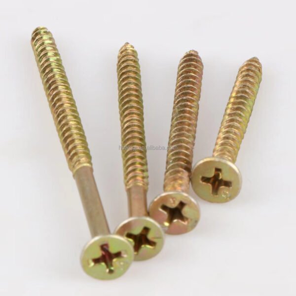 High Quality DIN7505 MDF Fiberboard Screw Yellow Zinc Torx Drive with Double Countersunk Head Wood Chipboard From China