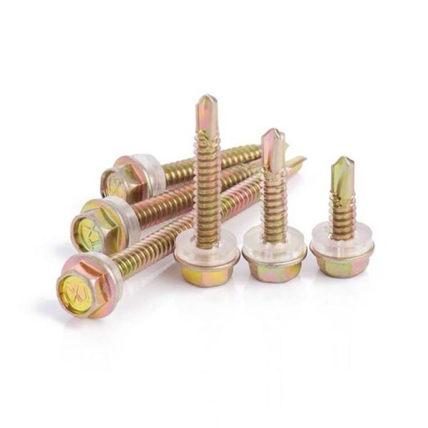 Hex Flange Head 4.2*25 Stainless Roofing Screws Self Drill Drilling Hex  Washer Head Wood Drilling Screws with Metal Washer