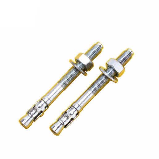 M10*100 Carbon Steel Wedge Anchor Flat Head Plastic Nylon Material Hot Dipped Galvanized Yellow Zinc Plated Expansion Concrete
