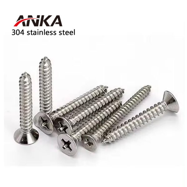 Wholesale 304 Stainless Steel Self-tapping Screw Cross Countersunk Head Self Tapping Screw