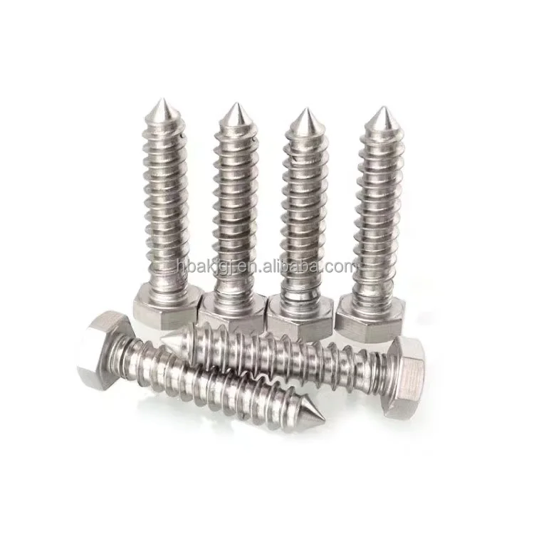 M10 * 60 DIN571 Galvanized Hexagonal Head Wood Screw High-strength Carbon Steel Self Tapping Wood Screw Stainless Steel