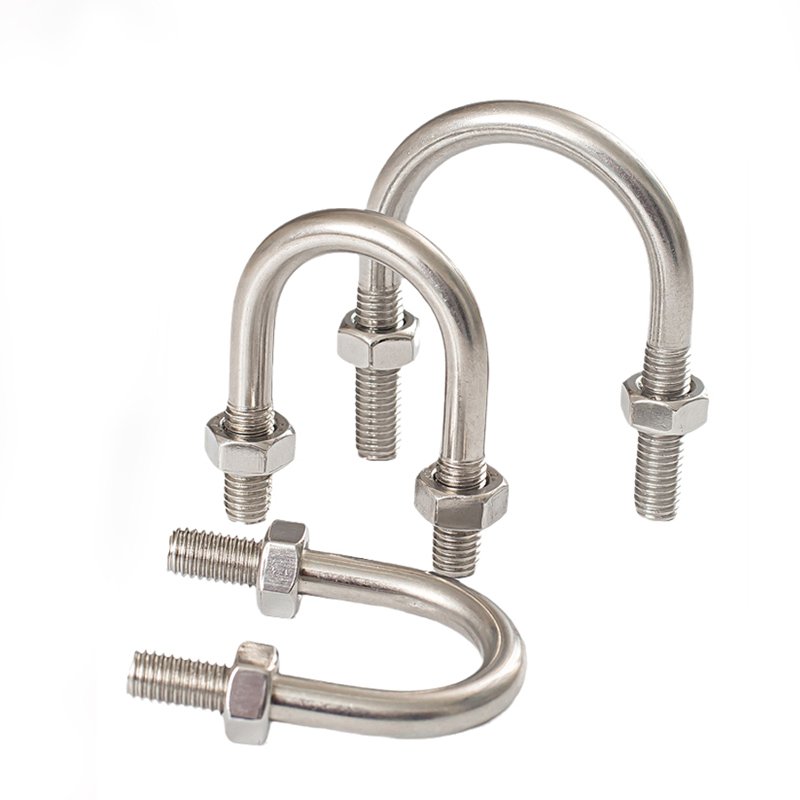 U Type Bolt Fastening Stainless Steel Din3570 U-bolt Clamps Carbon Steel B7 Din 3570 Price Ubolt Washers Plate U Screws