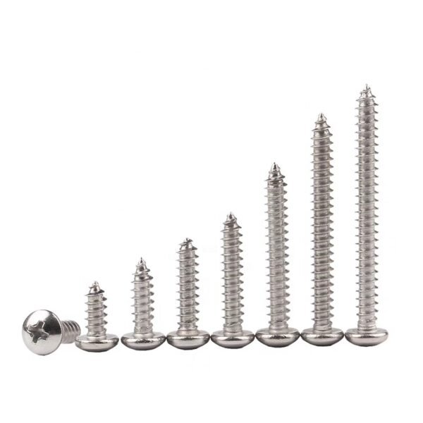 High Quality M4x20 Pan Head Self Tapping Screw DIN7981 304 Stainless Steel for Metal Plastic 10mm Length Low Price Metric