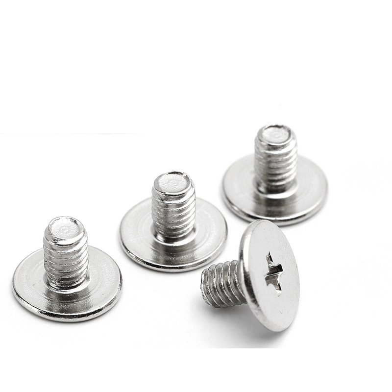 Factory  CM Flat Head Screw Carbon Steel Nickel Plated Thin Head Computer Screw Cross Flat Head Screw M1.4M2M3M4