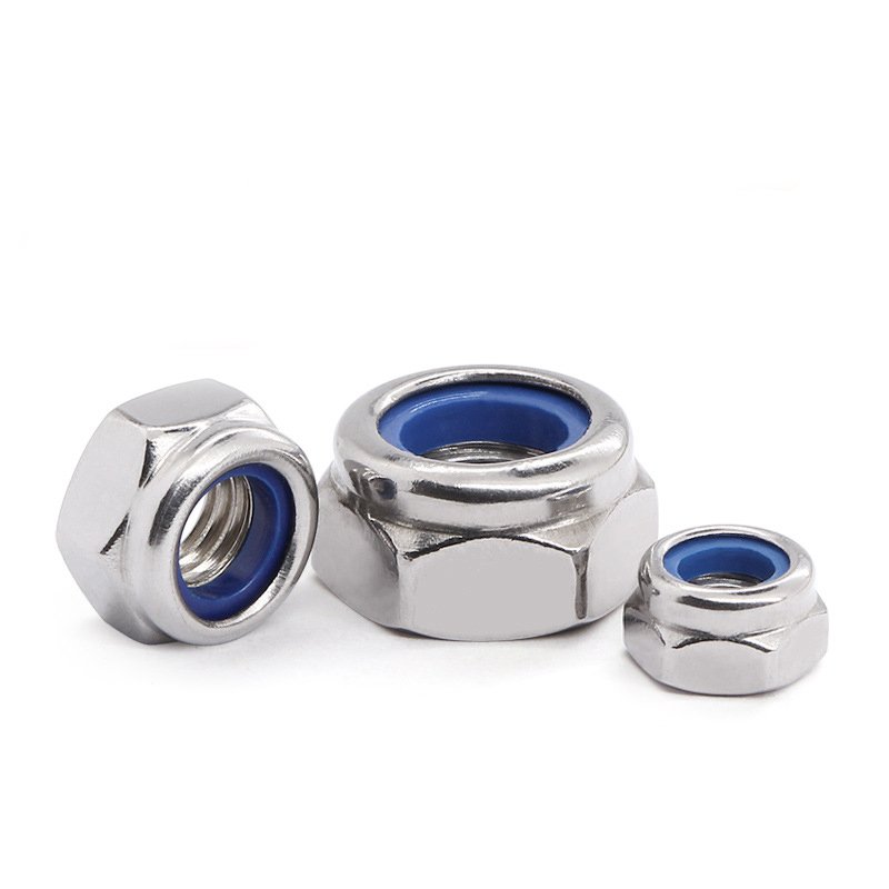 Galvanized Self-Locking Nut Nylon Rubber Ring Nut Locking Anti-Loose Tuerca Nut Din985 M3-M20