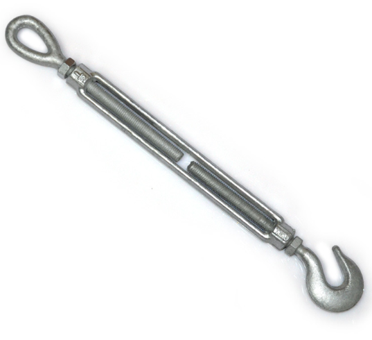 Galvanized Zinc Plated Wire Rope Tensioner Drop Forging Eye Hook with Loosening Buckle for Mining Application