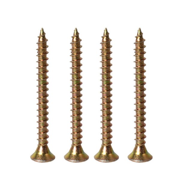 China DIN7505 MDF Fiberboard Screw Yellow Zinc Torx Drive Double Countersunk Head Wood Chipboard Screw High Quality