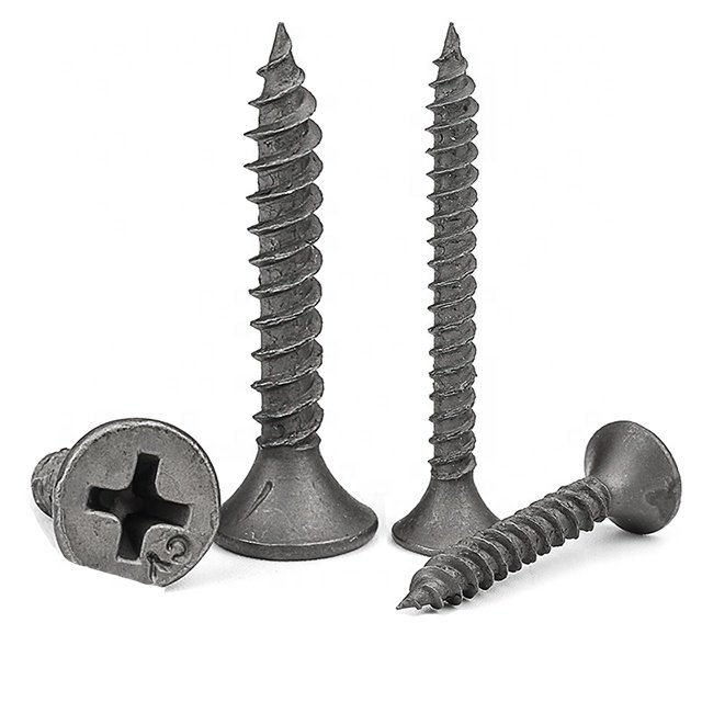 Wholesale Bulk High Strength Light Steel Keel Wall Cross Countersunk Self-Tapping Screws Black Phosphating Drywall Ring Cap