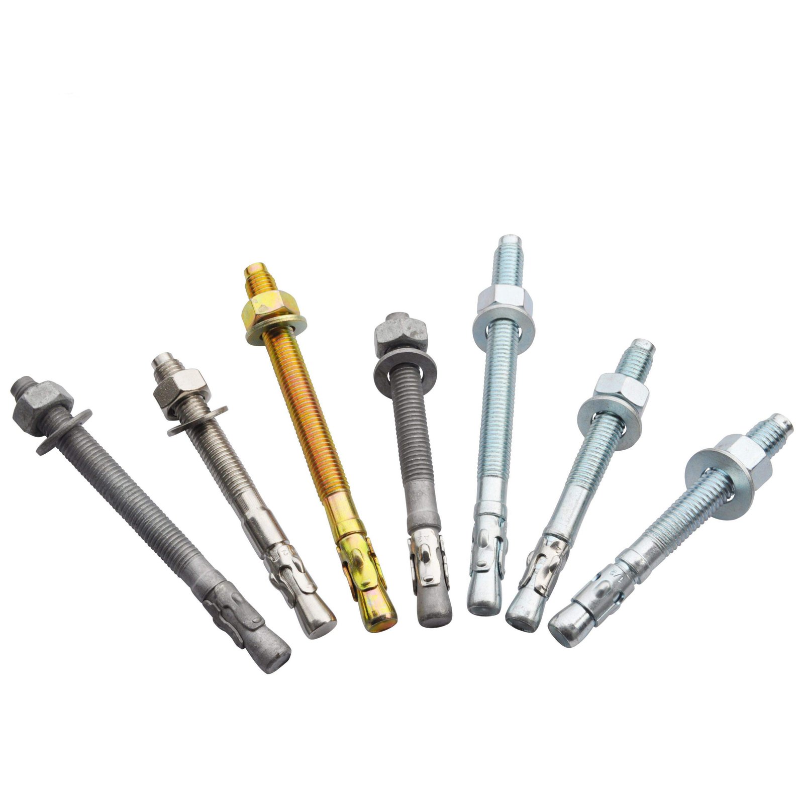 Anka High Quality M6-M30 Galvanized Steel Wedge Anchor Carbon Steel Expansion Anchor Hot Dipped Zinc Finish Boxed Inches
