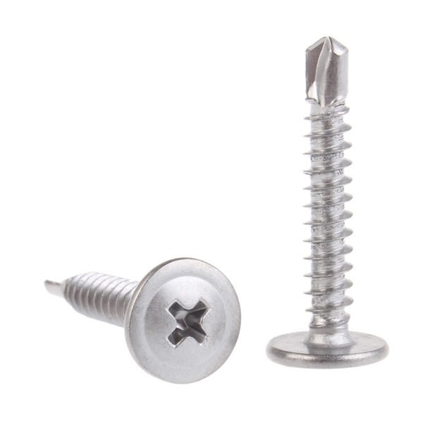 Hot Sale Cross Truss Head Steel Screw China Manufacture's Wafer Brad Cap Double Cupped Spiral Fluted Ring Shank Types