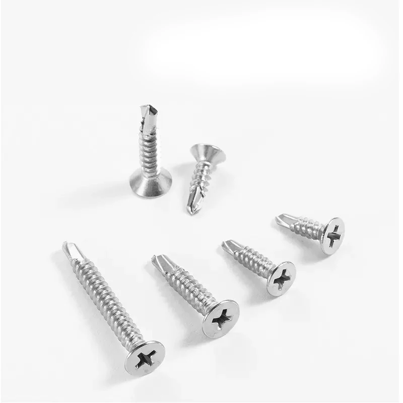 Best Price M6 5.5x25mm Stainless Steel Flat Head Pan Cross Self-Drilling Screw Various Shank Types Spiral Smooth Barbed Fluted