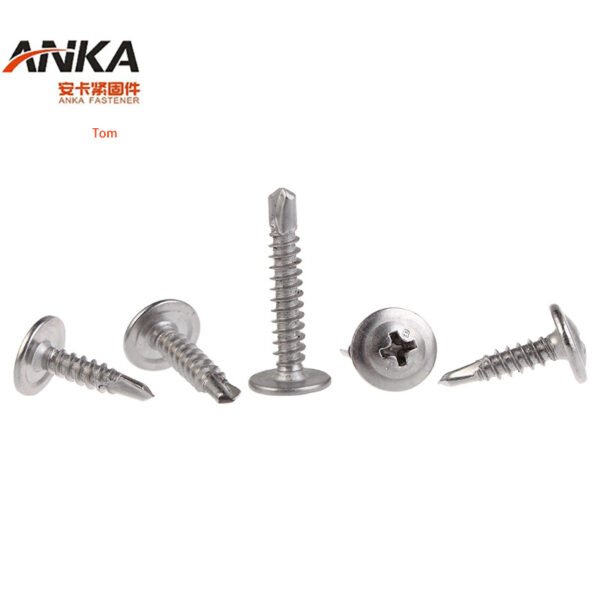 China M20 Screw Manufacturing Hot Sale Cross Truss Head Wafer Screw Cap Double Checkered Cupped Styles Featuring Ring Shank Type