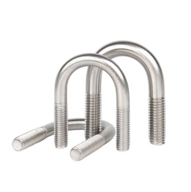 High Strength 304 316 Stainless Steel U-Shape Bolt 4mm-30mm Factory Price Double Hex Head with M3 M4 Threads ISO Standard