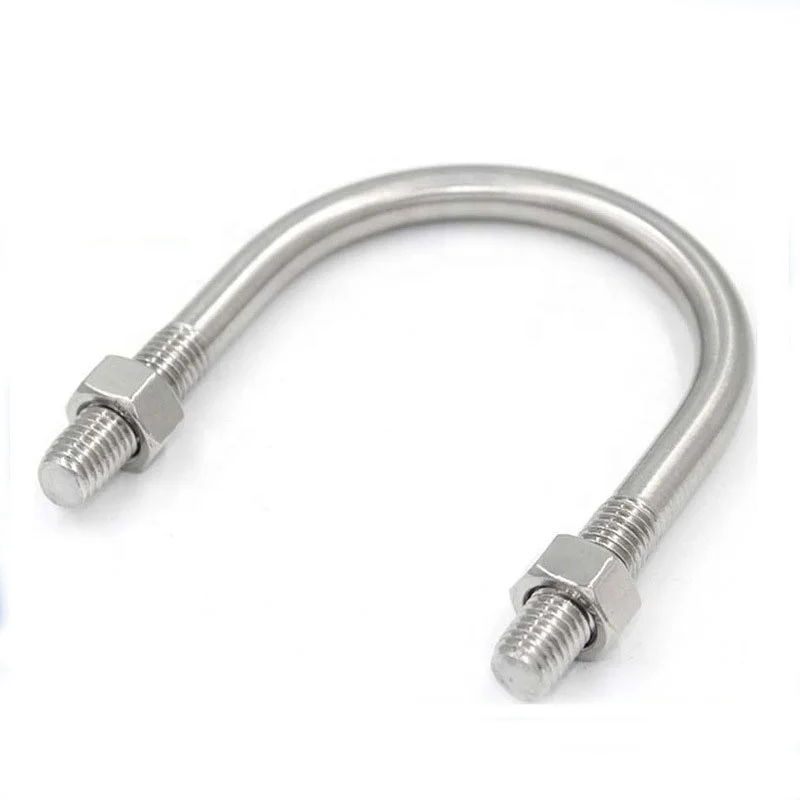 High-Strength Carbon Steel Galvanized U-shaped Wire U-Bolt M3 to M24 Thread Sizes 4mm Length Din Standard Manufacturers Supply