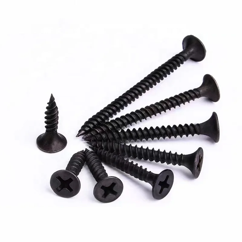 Wholesale Bulk High Strength Light Steel Keel Wall Cross Countersunk Head Self-tapping Screws  Black Phosphating Drywall Screws